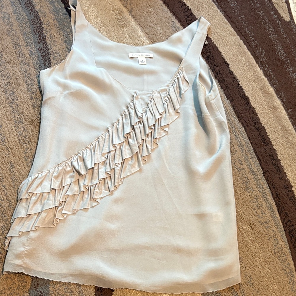 Banana Republic Soft Gray Ruffle Camisole